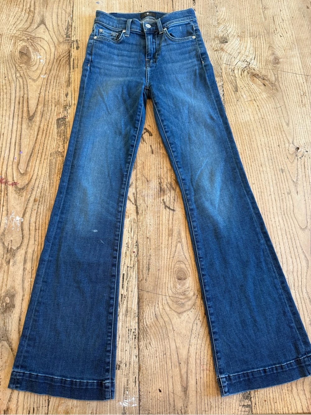 7 For All Mankind Women's Dark Blue Flare Jeans